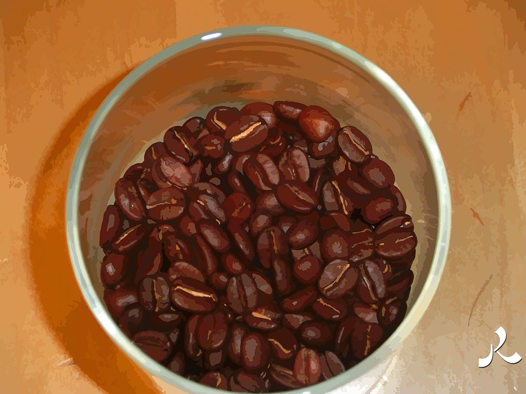 des grains de café à moudre