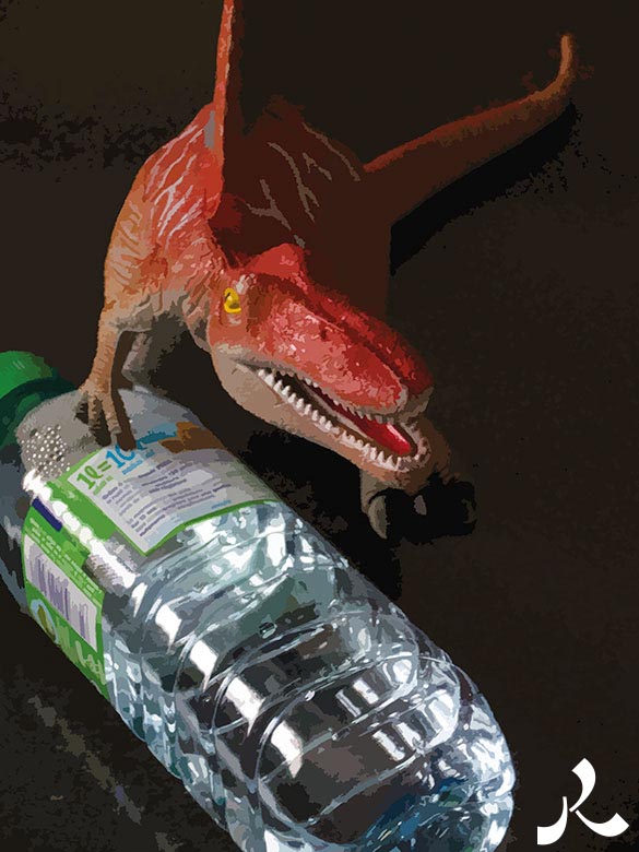 le dinosaure et l'eau minérale