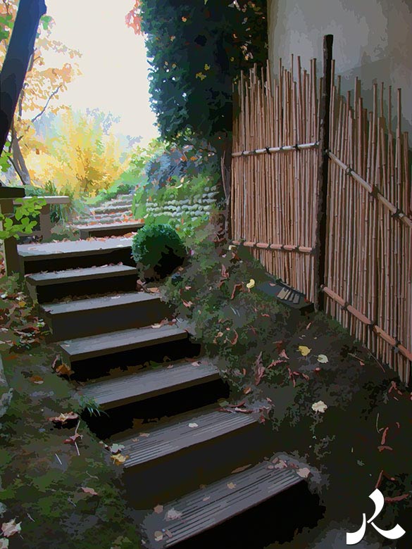 l'escalier du jardin