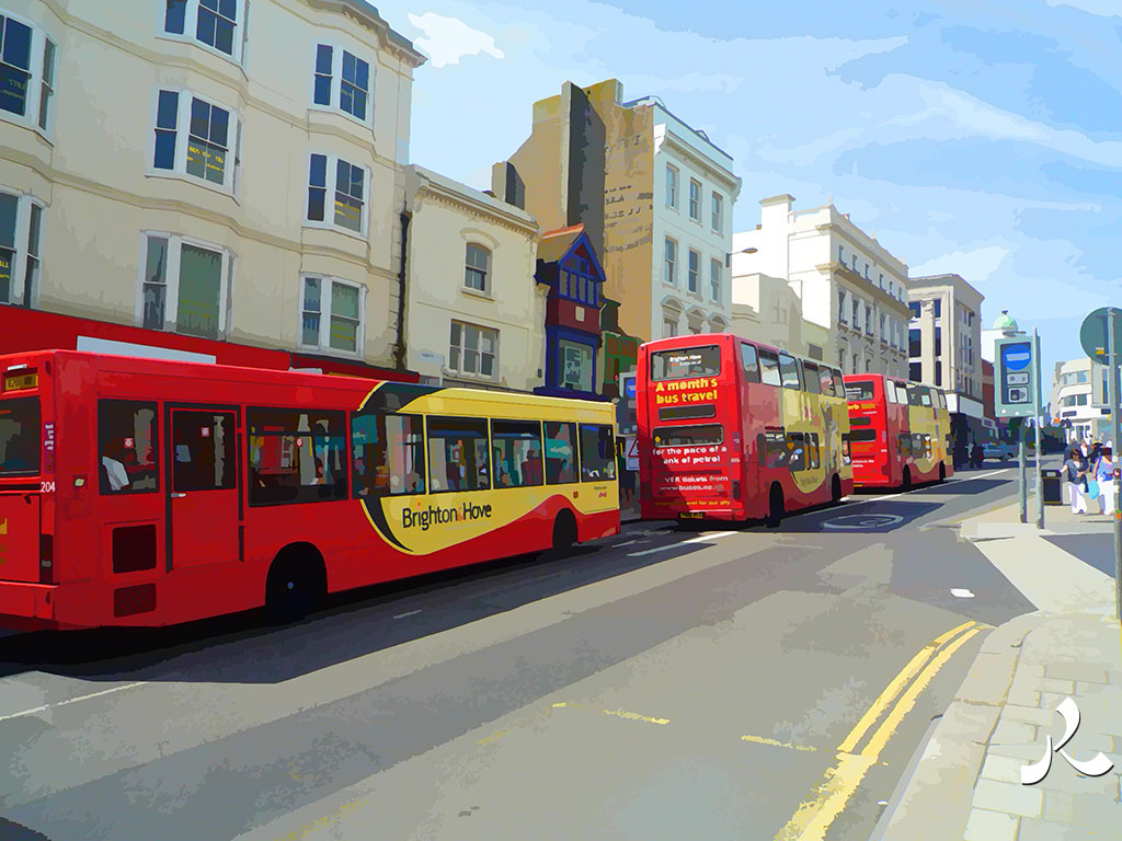 des bus à Brighton