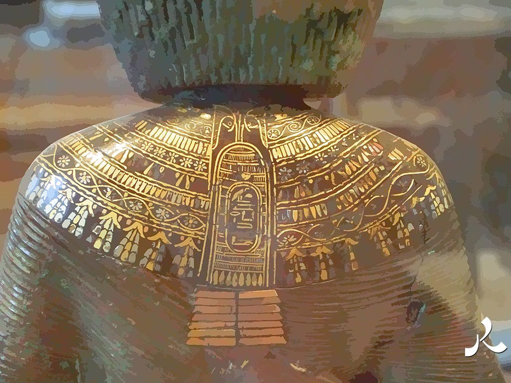 statue égyptienne dorée au Louvre
